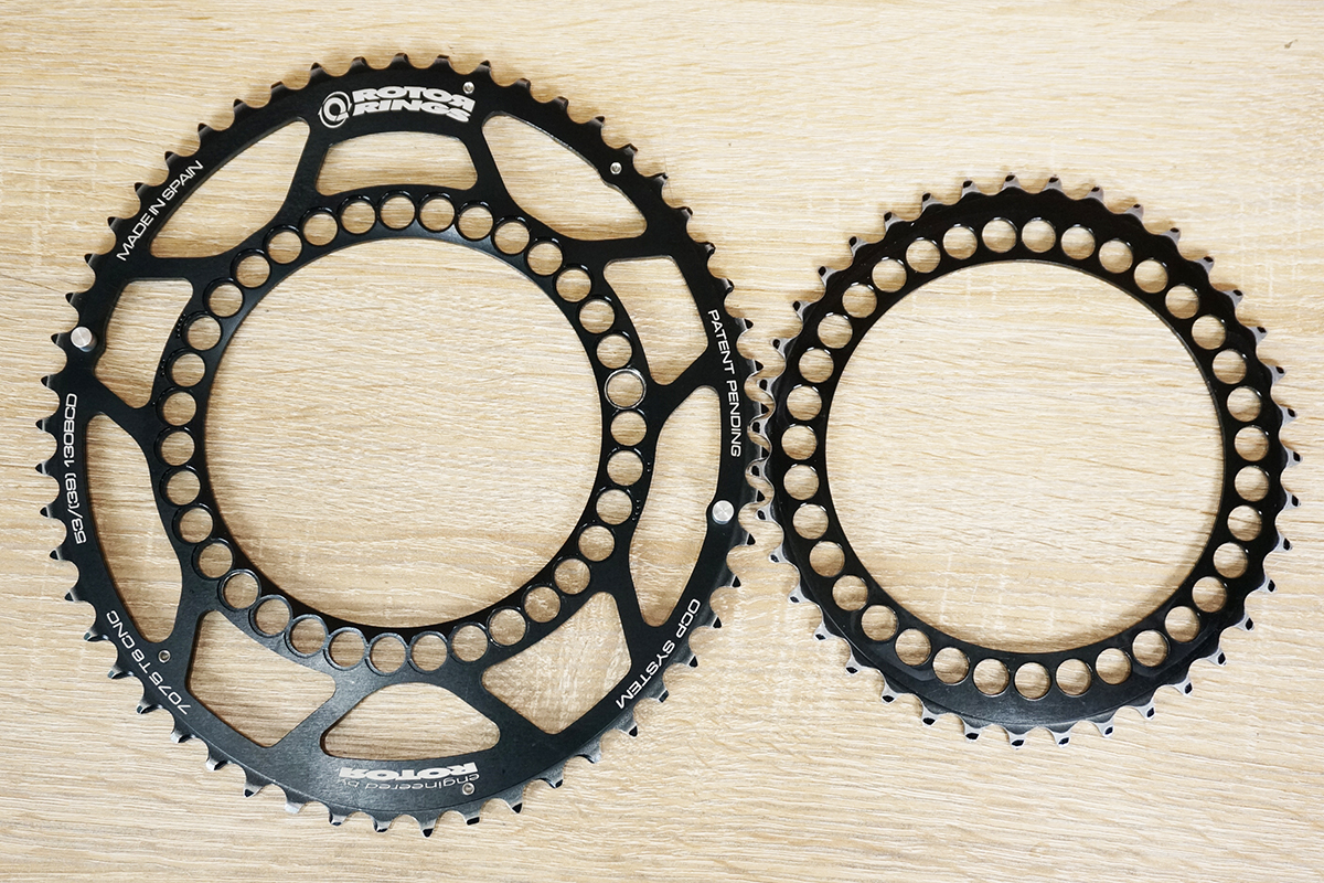 美品 ROTOR Q RINGS 53T 39T PCD BCD 130 楕円 チェーンリング / ローター リングス の落札情報詳細