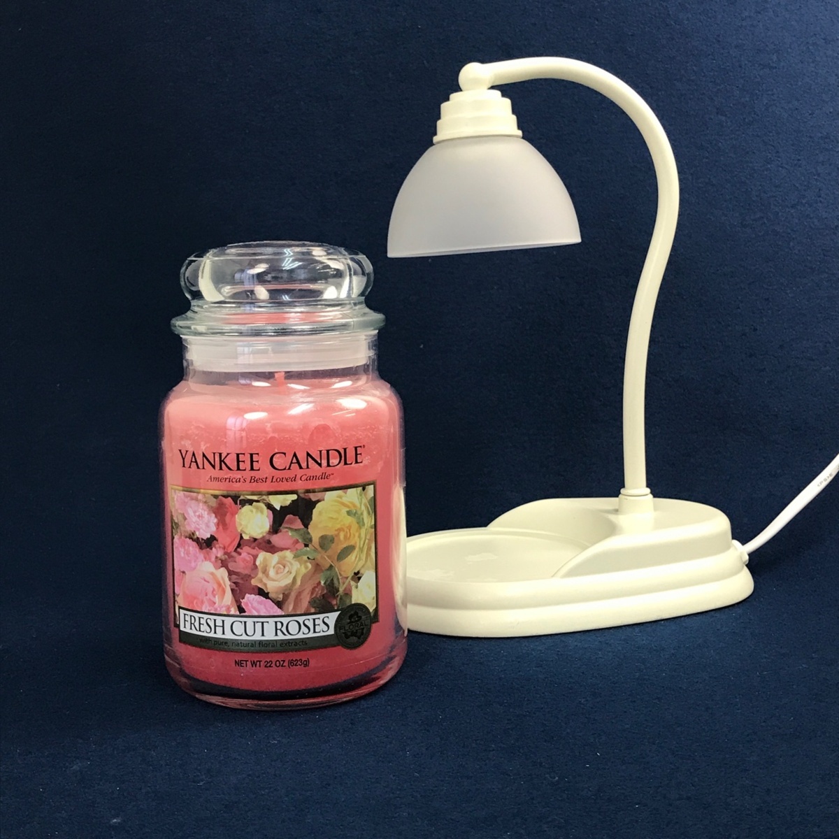 カメヤマ キャンドルウォーマーランプ ホワイト 電気スタンド YANKEE CANDLE ヤンキーキャンドル バラの香り ROSES