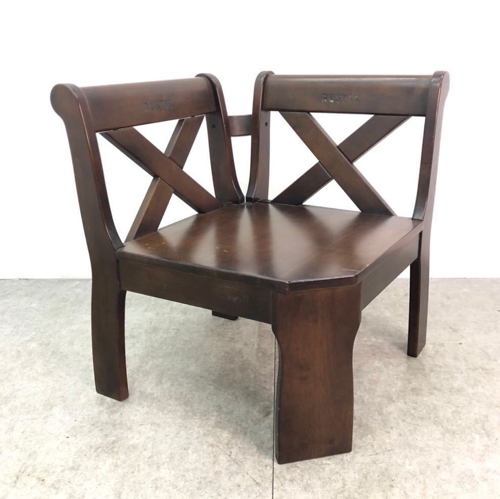 【傷や汚れあり】 カリモク karimoku ルスティック RUSTIC コーナーベンチ コーナーチェア イス 椅子 チェア カントリー 木製