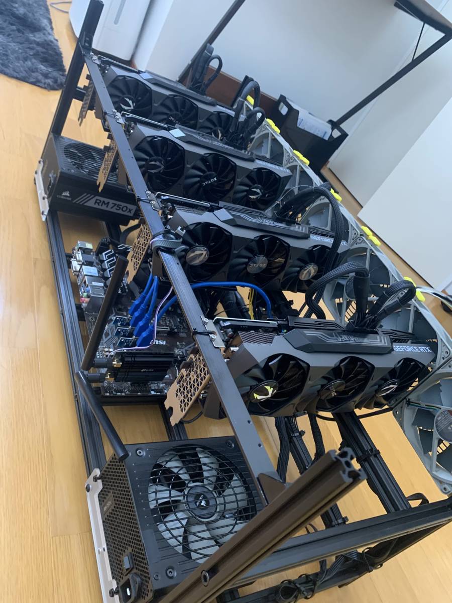 【未使用に近い】マイニングリグ RTX 3080 Zotac Gaming 4個 Mining Rig Bitcoin Ethereum の