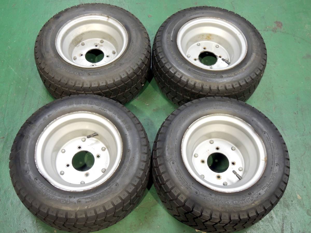 【中古】ブリジストンタイヤ付！ゴルフカート ホイール 芝刈り機 農機具 バギー バイク ATV トライク 草刈機の落札情報詳細 ヤフオク