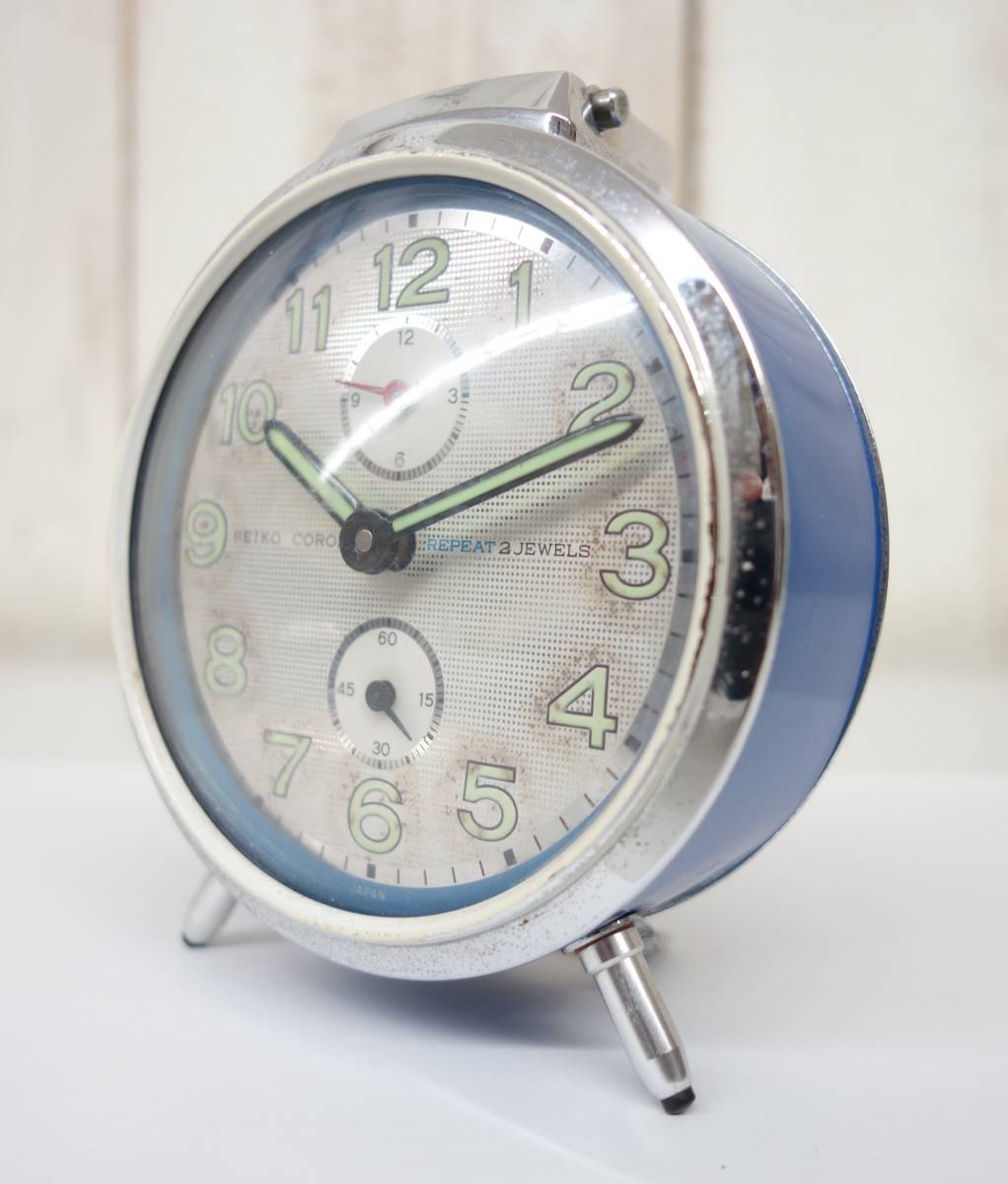 【傷や汚れあり】昭和レトロ 当時物＊SEIKO セイコー＊CORONA コロナ ALARM CLOCK 目覚まし時計 手巻き ゼンマイ