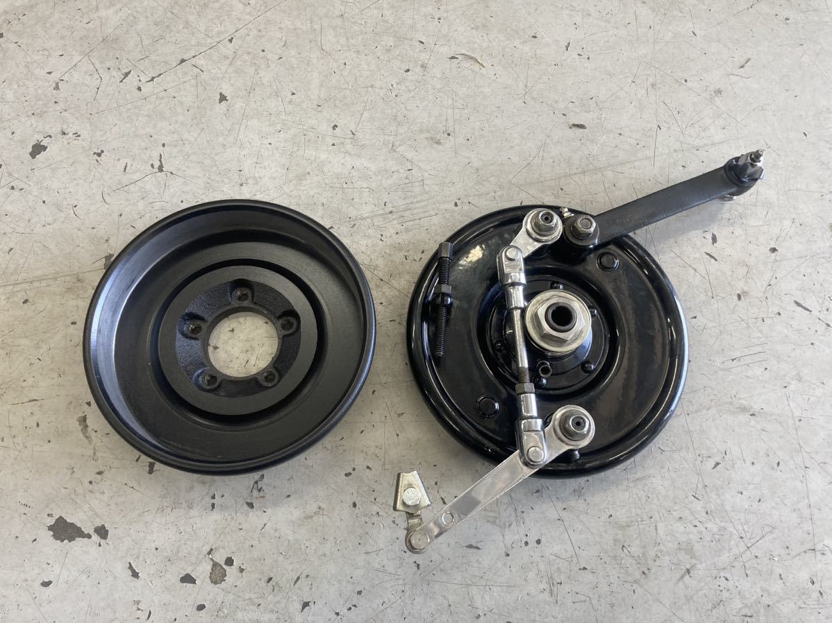 【やや傷や汚れあり】74スプリンガー用 ドラムブレーキ ダブルカムキット ブラック W&W製28703 美品★ショベル パン ナックル