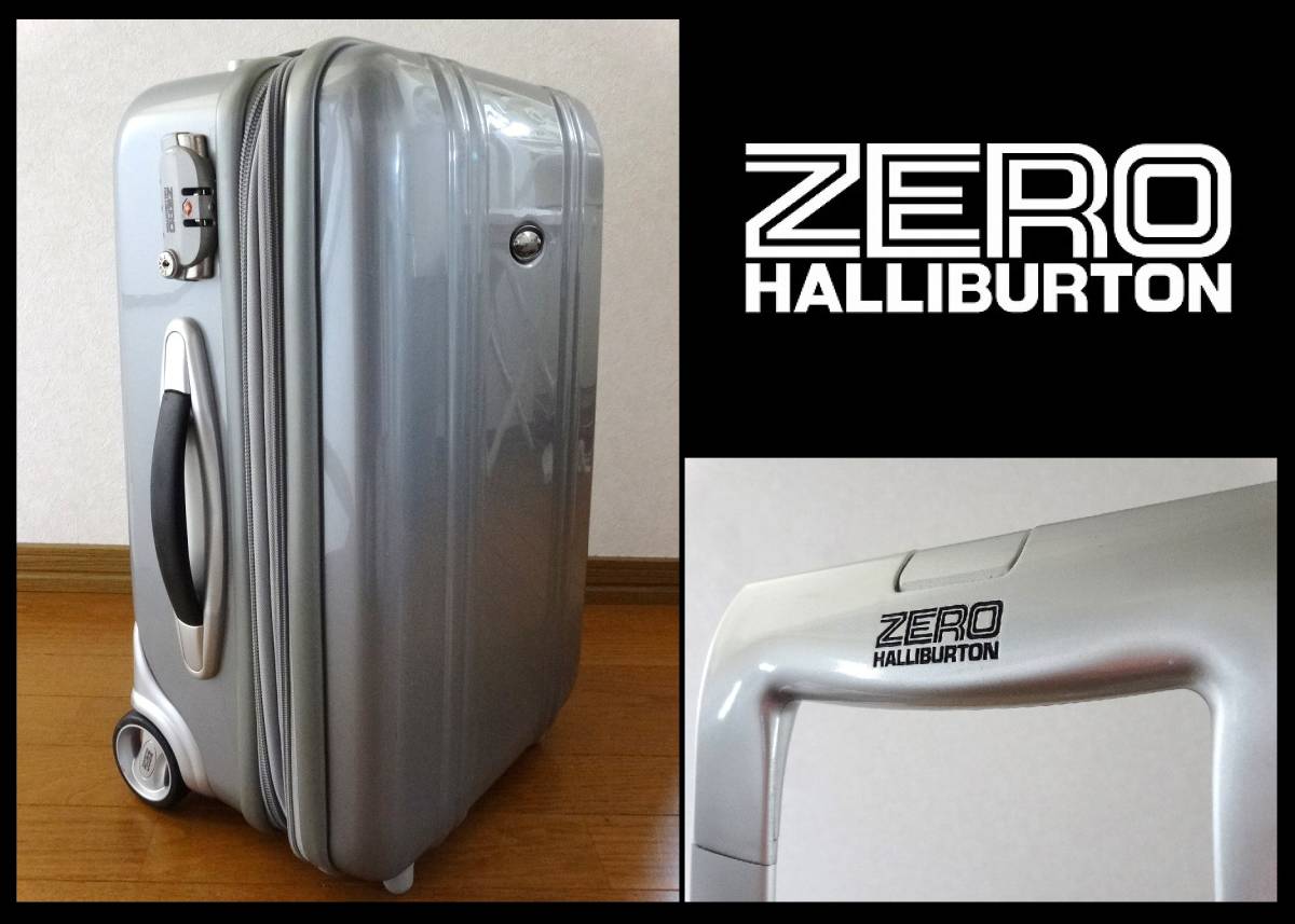 希少 美品★ZERO HALLIBURTON 2輪キャリーケース 機内持込み可★ゼロハリバートン/ポリカーボネート/スーツケース/バッグ/検