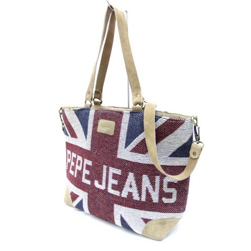 ペペジーンズ Pepe Jeans トートバッグ ショルダーバッグ 国旗モチーフ 茶 ブラウン 鞄 /ZT2の落札情報詳細 ヤフオク落札