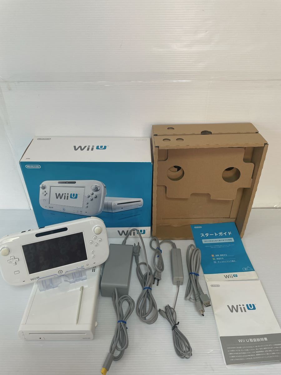【やや傷や汚れあり】1円スタート Nintendo 任天堂 ニンテンドーWiiU ベーシックセット 8GBシロ 付属品完品 内箱 外箱付き