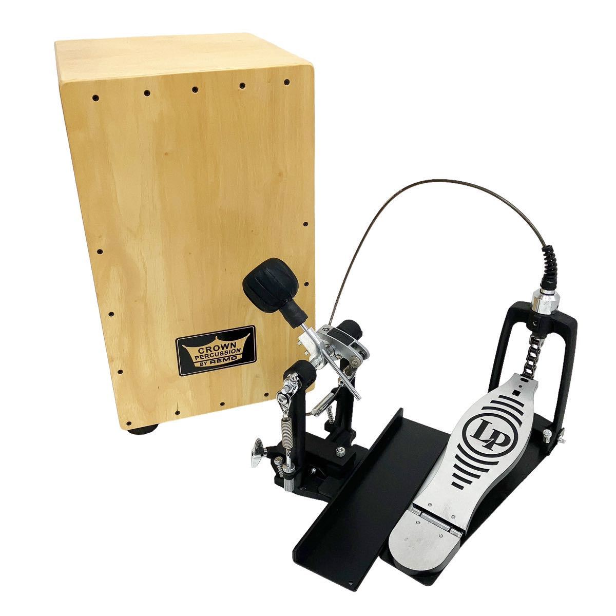 【やや傷や汚れあり】REMO カホン CROWN PERCUSSION カホン用ペダル キックペダル フットペダル LP 2点セット alpひ