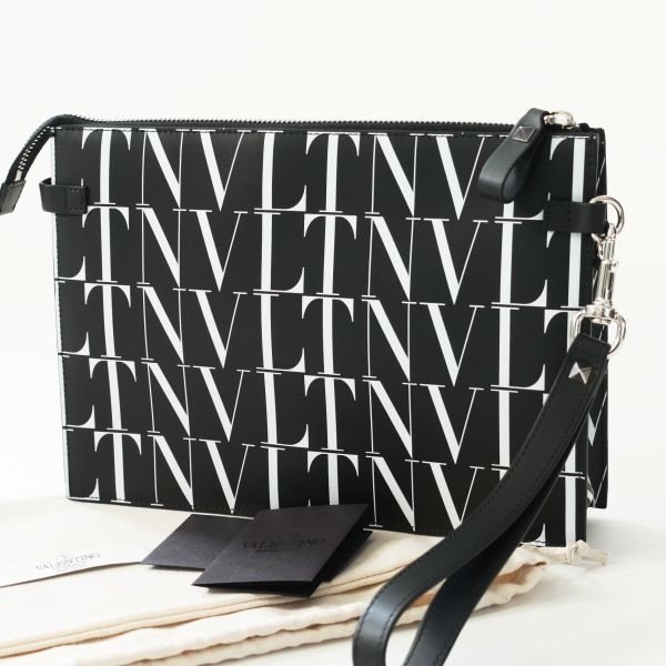【未使用】dp190 VALENTINOヴァレンティノMENS 本革カーフスキンクラッチポーチバッグ 大人気VLTNデザインの落札情報詳細