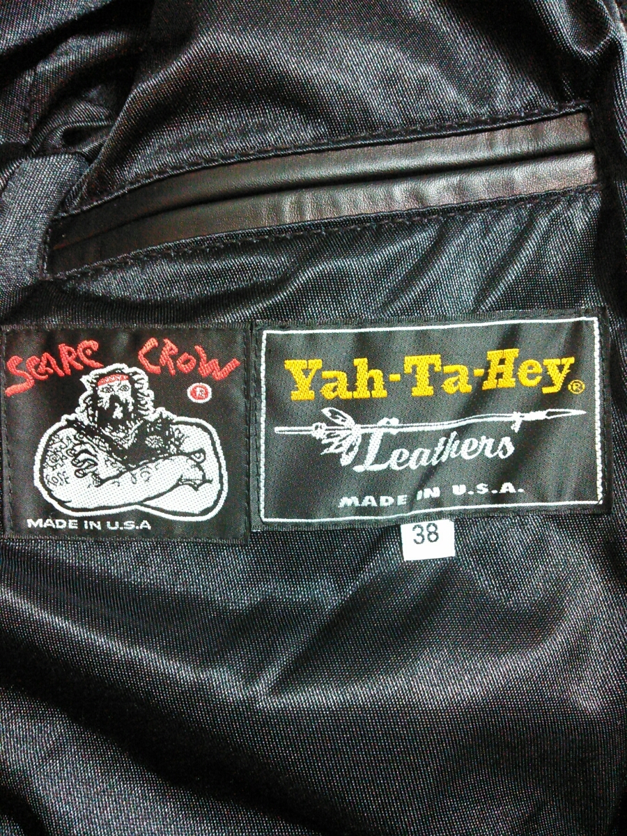 スケアクロウ ラングリッツレザー yahtahey レザージャケット ライダースジャケット シングル SCARE CROW ヤタヘイ 38