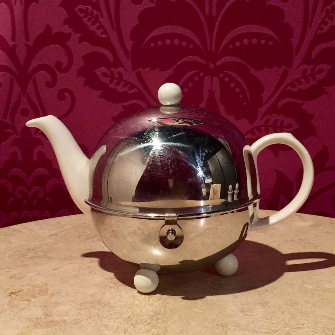 ★ 稀少! 旧型 マリアージュフレール ティーポット アールデコ 1930 ホワイト ( MARIAGE FRERES Art Deco