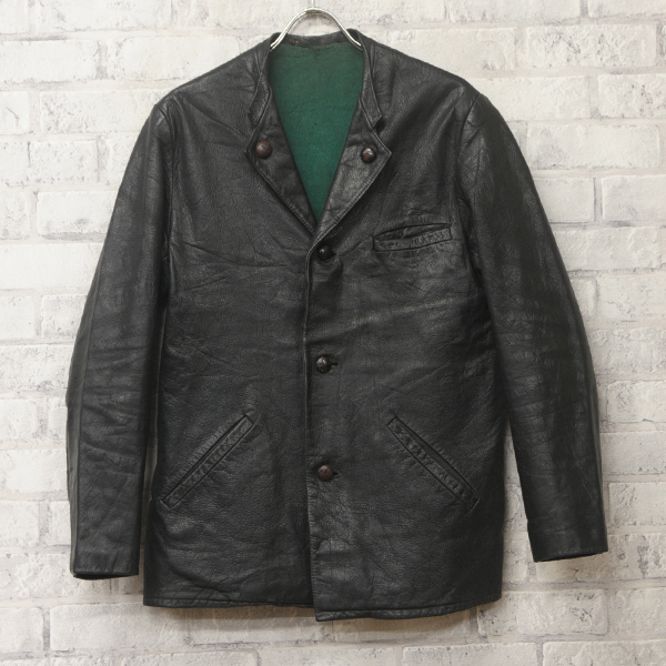 50s スウェーデン OLJON レザーテーラード ビンテージ 10s20s30s40s vintage military カーコート MC