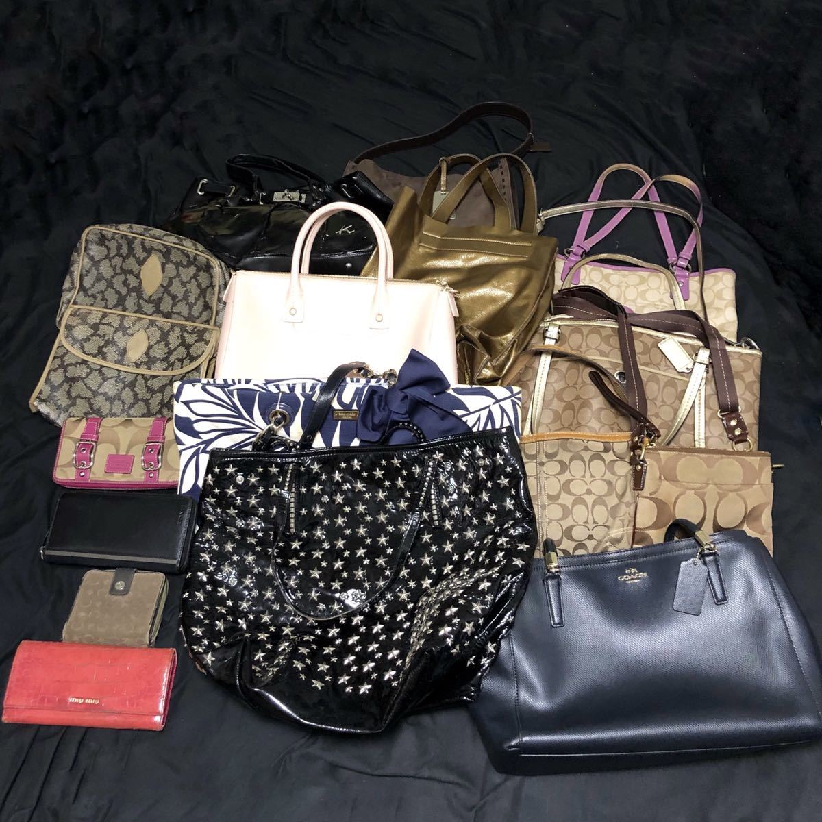 【やや傷や汚れあり】1円 1スタ 17点 COACH コーチ セリーヌ ミュウミュウ イヴサンローラン フルラ ケイトスペード ジミーチュウ