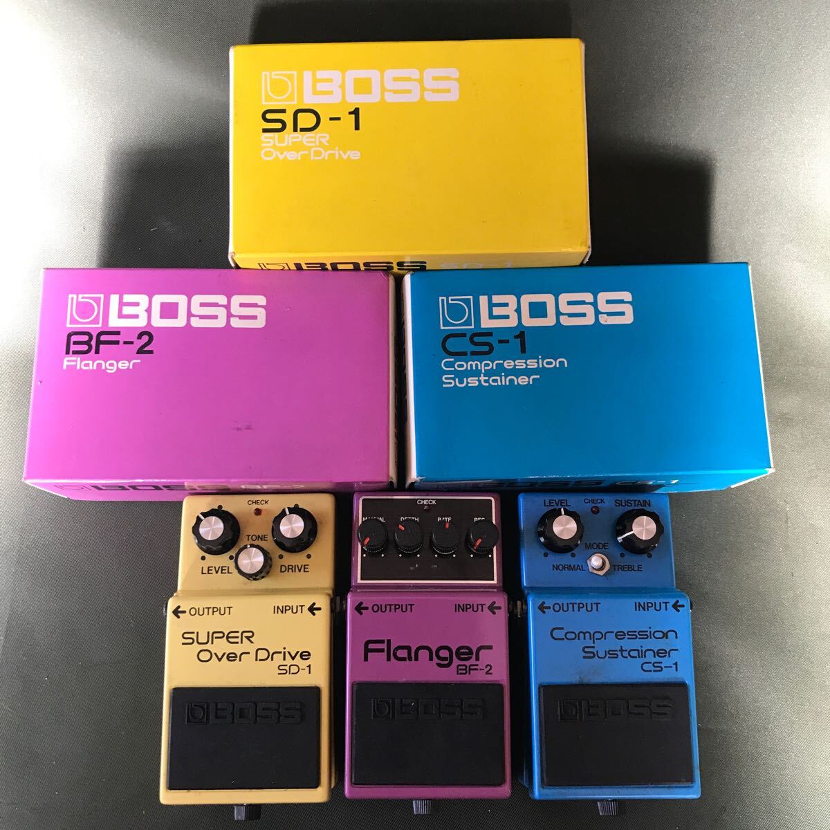 【全体的に状態が悪い】BOSS ローランド株式会社 Roland エフェクター 3点まとめてSD01 BF2 CS1 取説付き 音響機材