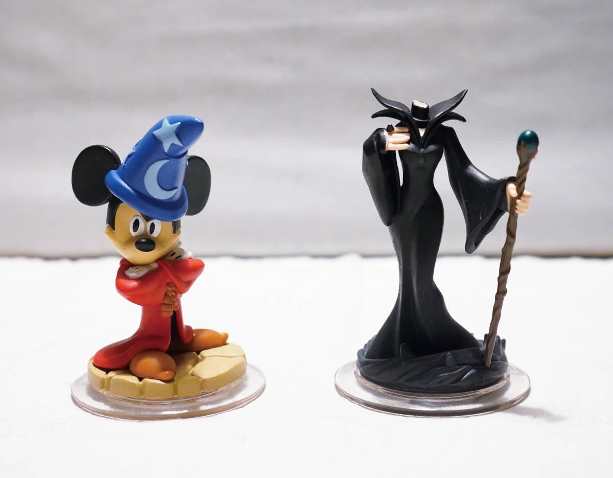 Disney Infinity ディズニーインフィニティ フィギュア ミッキーの魔法使いの弟子+マレフィセント（おまけ・破損有り）【中古】の