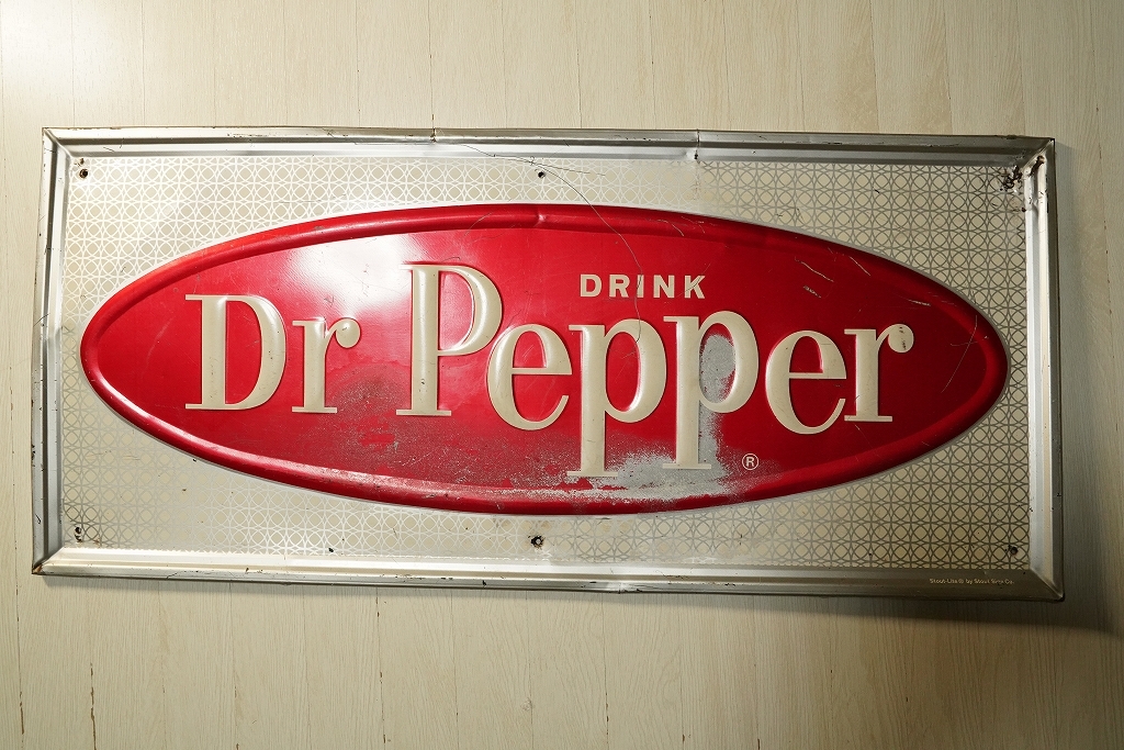 【やや傷や汚れあり】ヴィンテージオリジナル看板 【Dr pepper】 希少 ホーロー看板 琺瑯 アメリカビンテージ 大型 の落札情報詳細