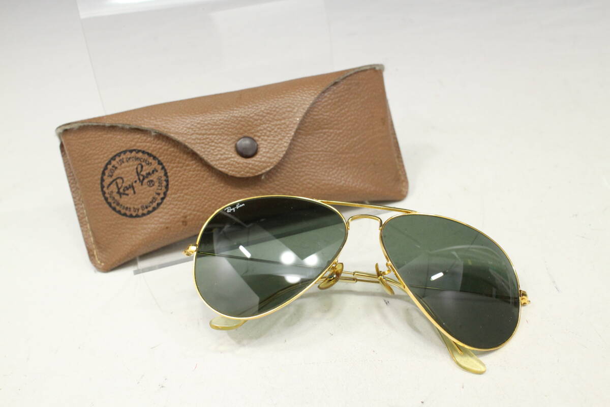【やや傷や汚れあり】1円〜【レイバン/RayBan本物】サングラス/USA/メタルフレーム/ゴールド【B458Mの落札情報詳細 ヤフオク