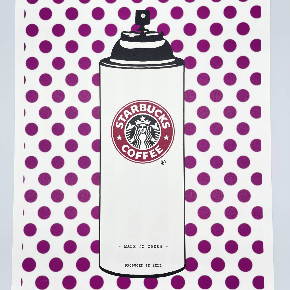 【未使用】DEATH NYC 世界限定100枚 アートポスター Starbucks Coffee スターバックス ドット Banksy バンク