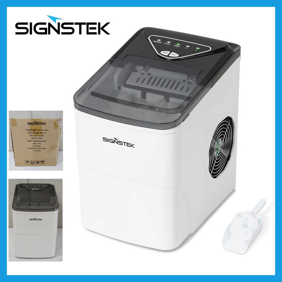 【未使用】【未使用品】1円～! SIGNSTEK 新型高速自動製氷機 HZB12/B ブラック 小型製氷機 家庭用 高速 コンパクト 自動