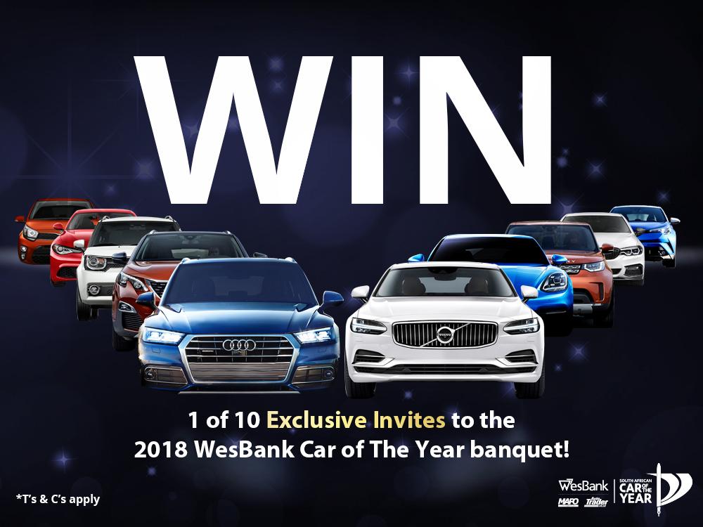 WIN 1 of 10 exclusive invites to attend the 2018 WesBank SA Car of The