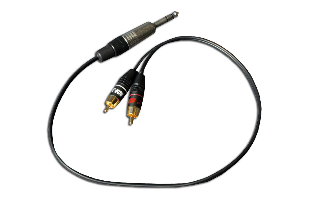 AVadvance 6.3 mm Jack to Phono RCA stereo audio cable
