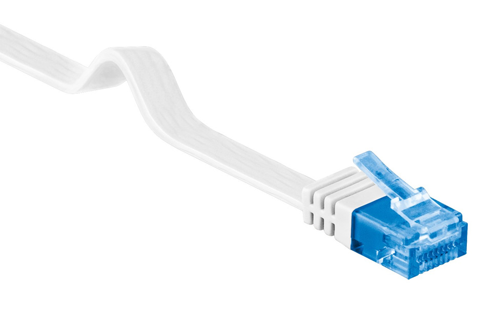 CAT 6a U/UTP flat network cable White