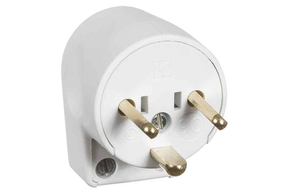 LK Danish EDB power plug with earth, angled (230V AC, TypeK)
