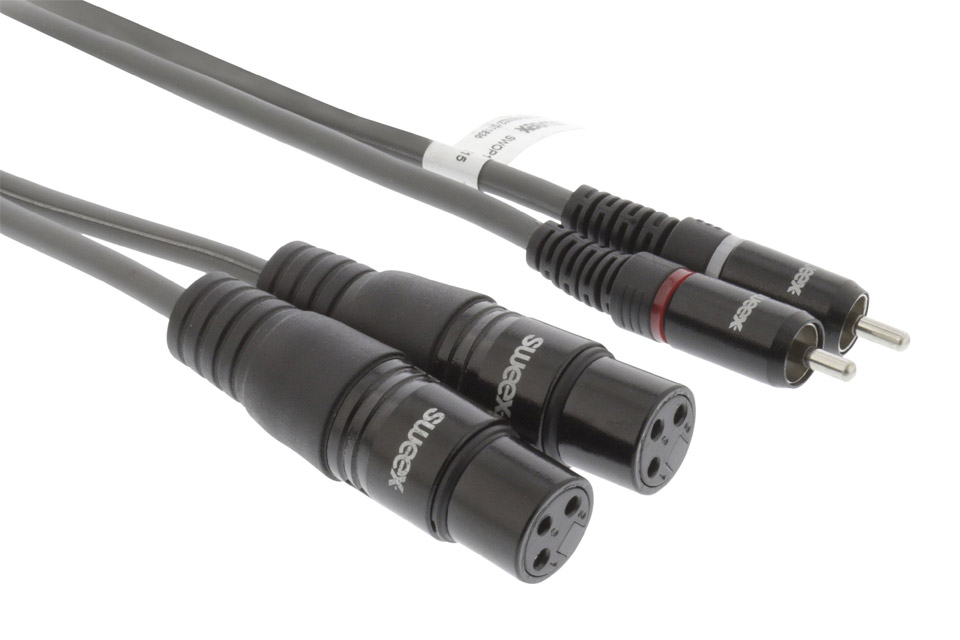 XLR to RCA stereo cable (XLR socket RCA plug)