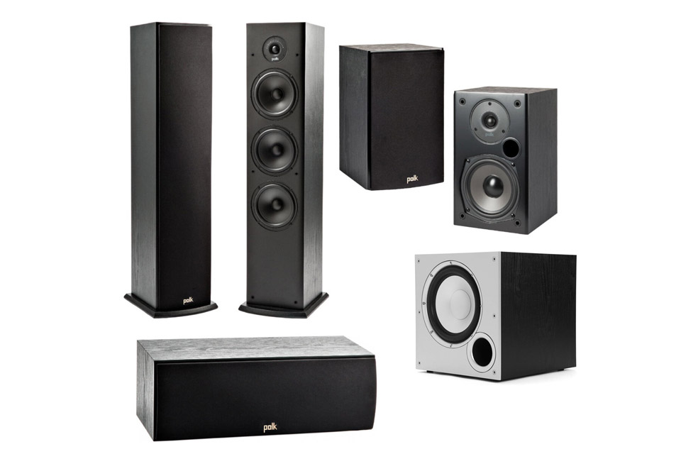 Polk Audio Tseries 5.0 surround speaker system, black