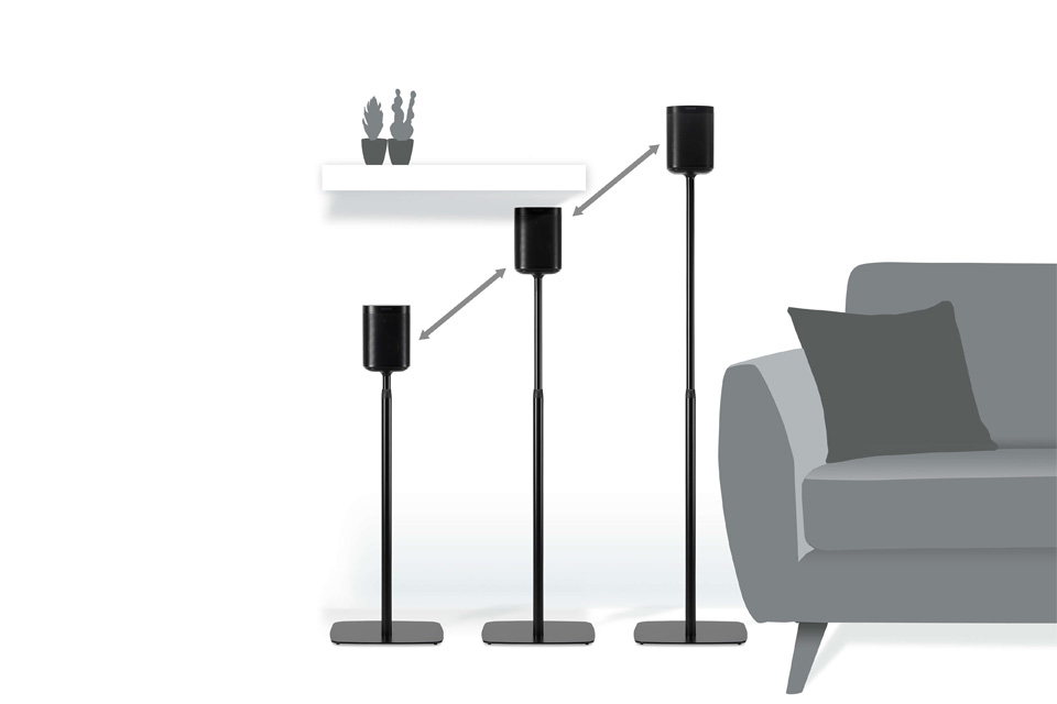 Flexson adjustable floor stand for Sonos ONE and Play1