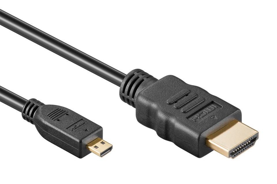 Micro HDMI till HDMI kabel (HDMI Typ A till D)