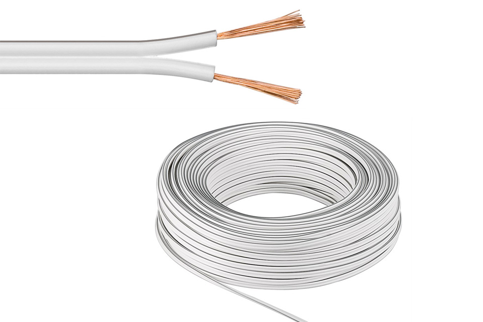 White speaker cable (2x 2,5 mm² CU)