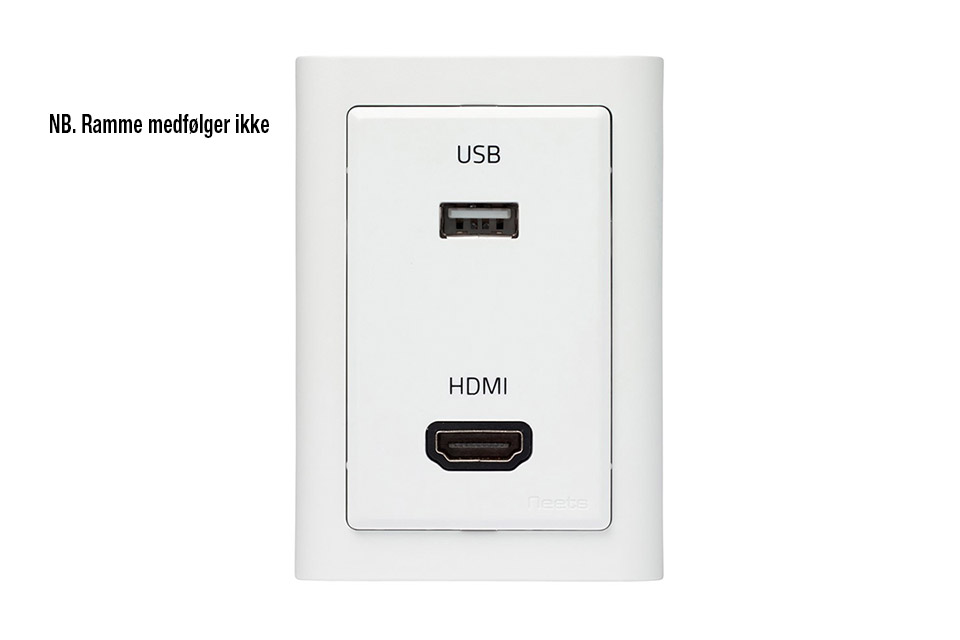 Biamp USB A + HDMI wall plate outlet for LK FUGA®