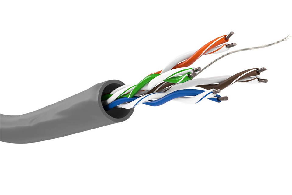 CAT 5e F/UTP network cable, 100 m. Gray (Solid core AWG24/1, CCA)