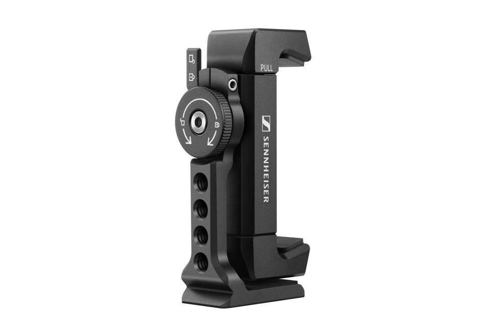 Sennheiser Mobile Kit with Manfrotto PIXI mini tripod and smartphone clamp