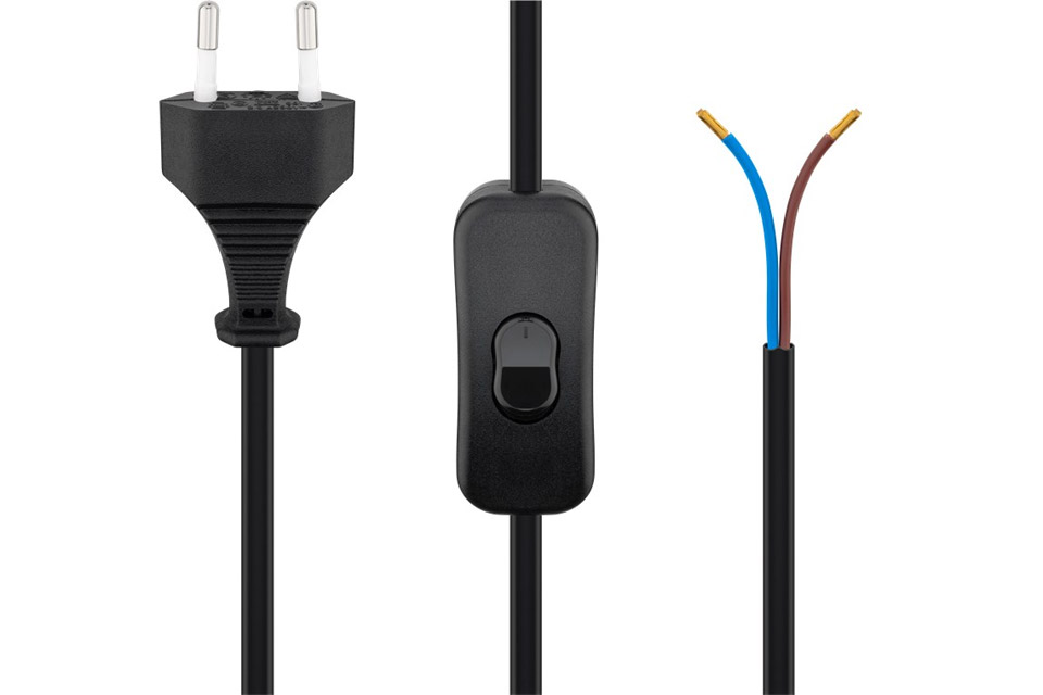 Europlug power cable with switch | 1,5 meter