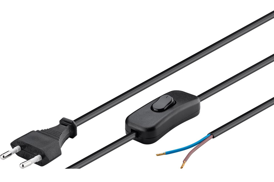 Europlug power cable with switch | 1,5 meter