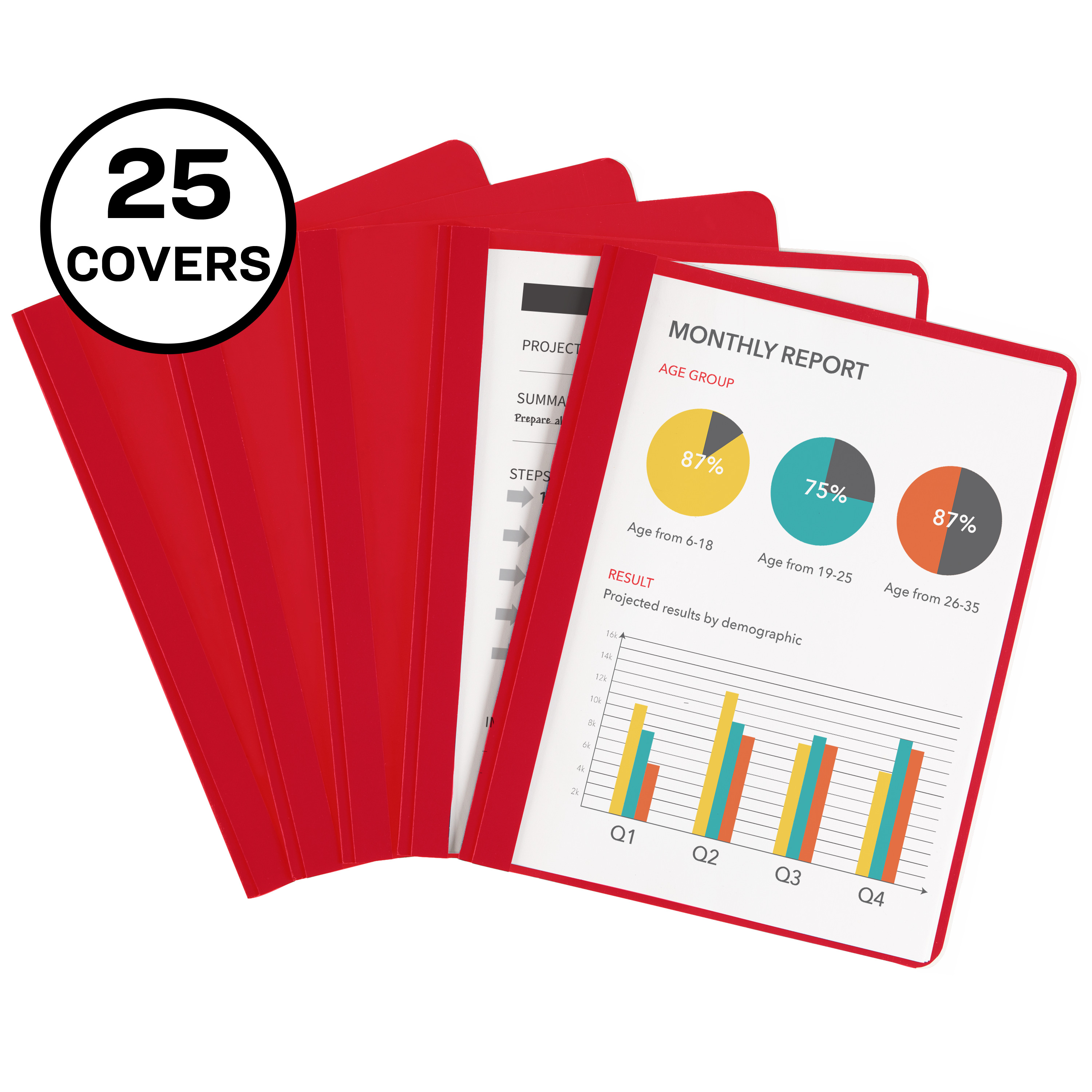 Avery Durable Clear Front Report Covers Red (47964)