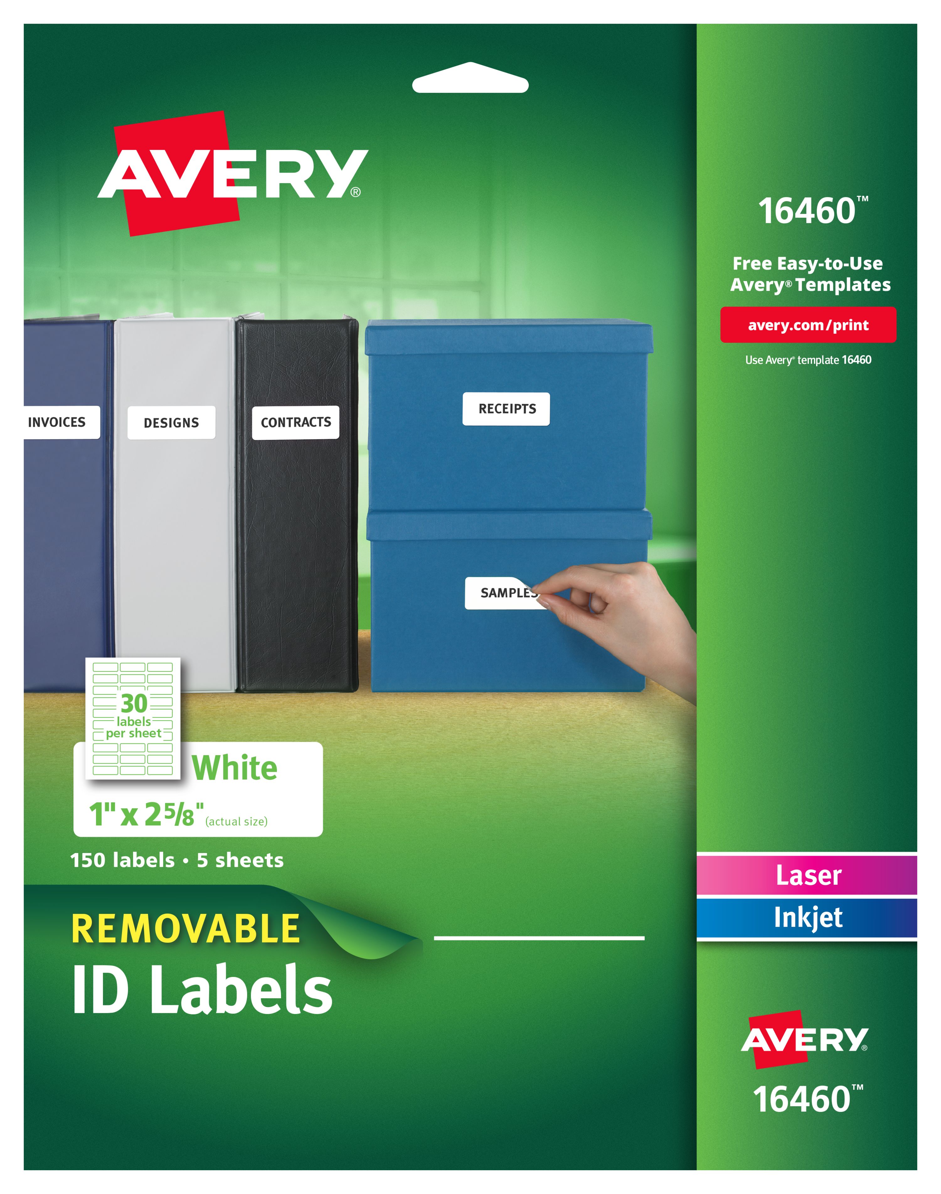 Avery Removable Multiuse Labels 1" x 25/8", 150 Labels (16460)