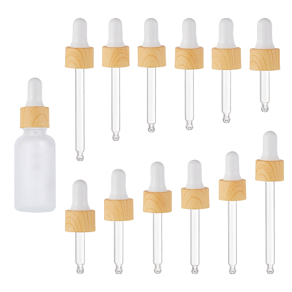 BENECREAT 12 Sets 6 styles Straight Tip Glass Eye Droppers, with Rubber
