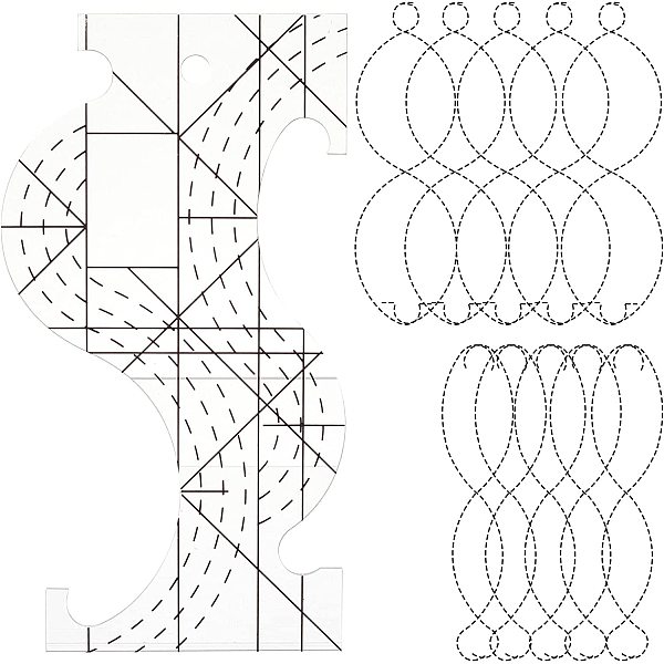 FINGERINSPIRE Acrylic Sewing Ruler 7.3x3.8x0.1 inch Multifunctional S