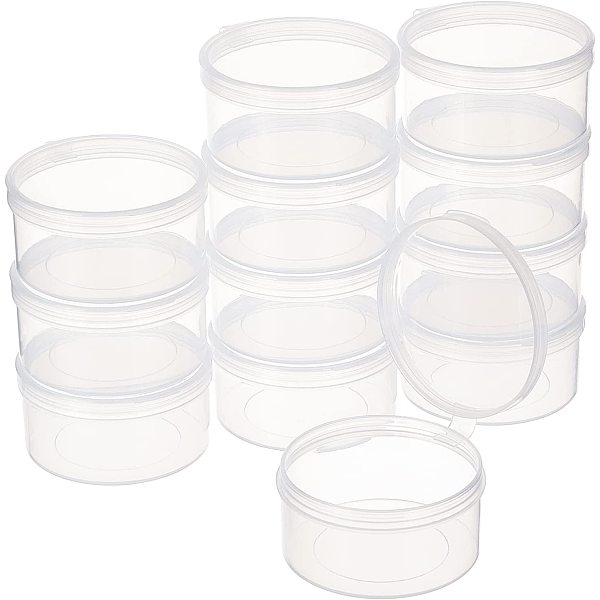 BENECREAT 40Pack 35ml Round Frosted Plastic Bead Storage Containers Box