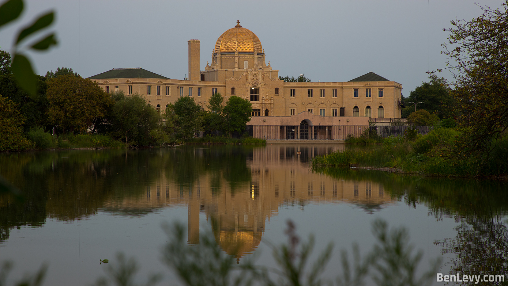 The Golden Dome of the Garfield Park Fieldhouse, seen from the lagoon