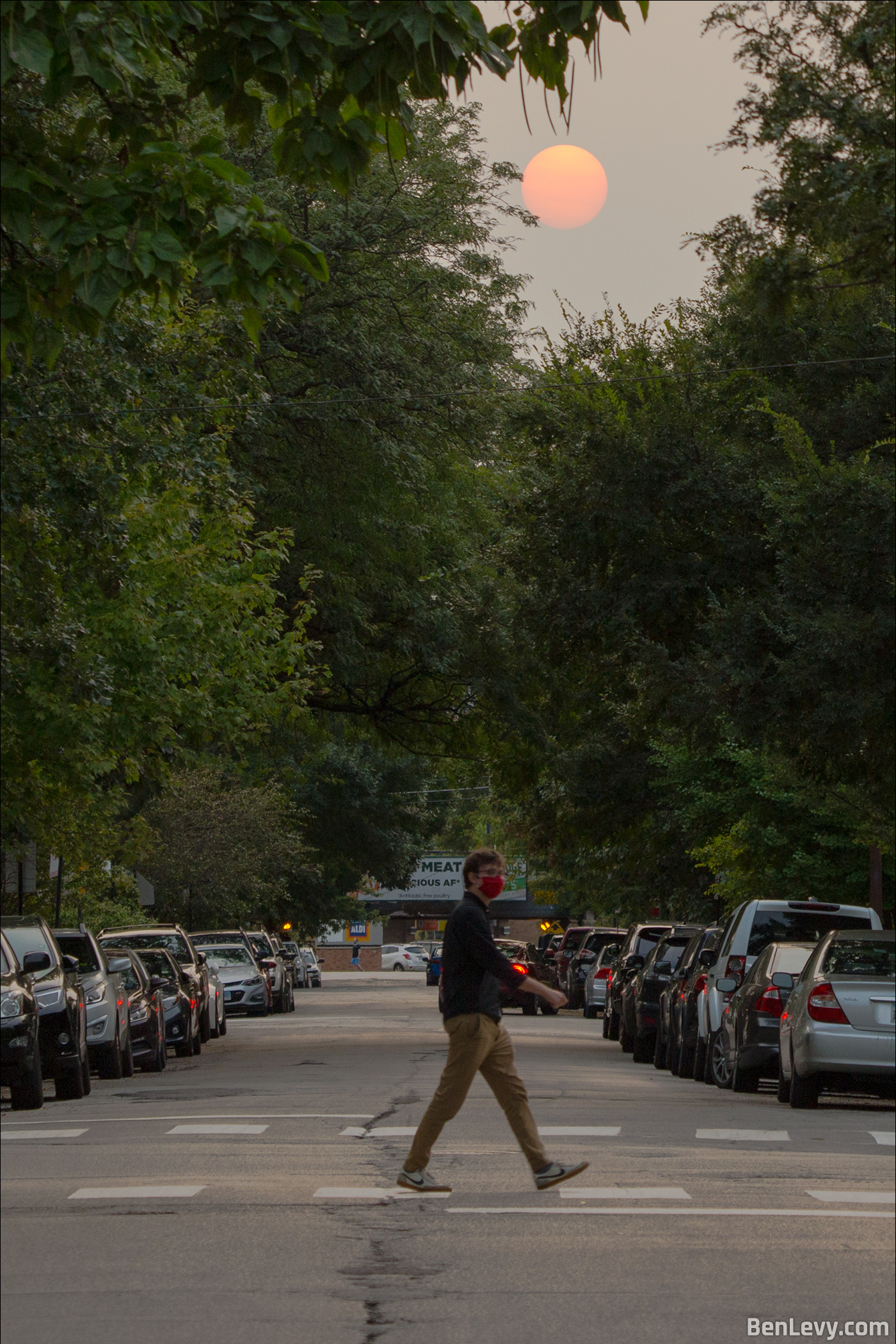 Chicago Sunset Through Wildfire Smoke