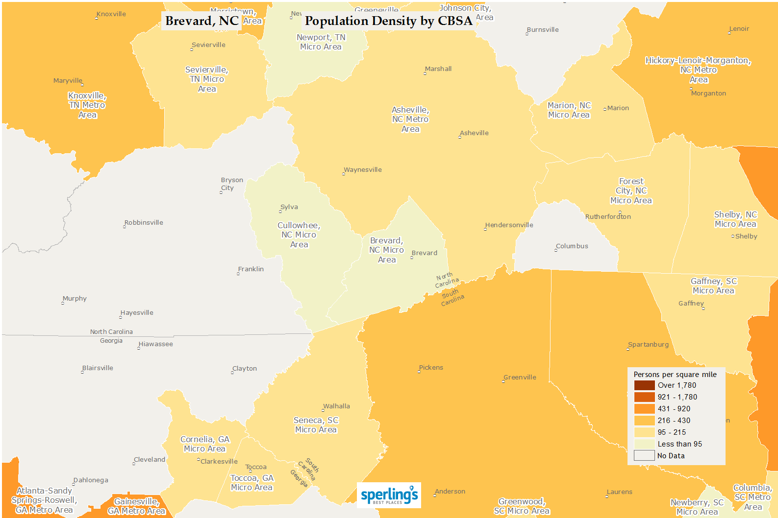 NC Population Density Map
