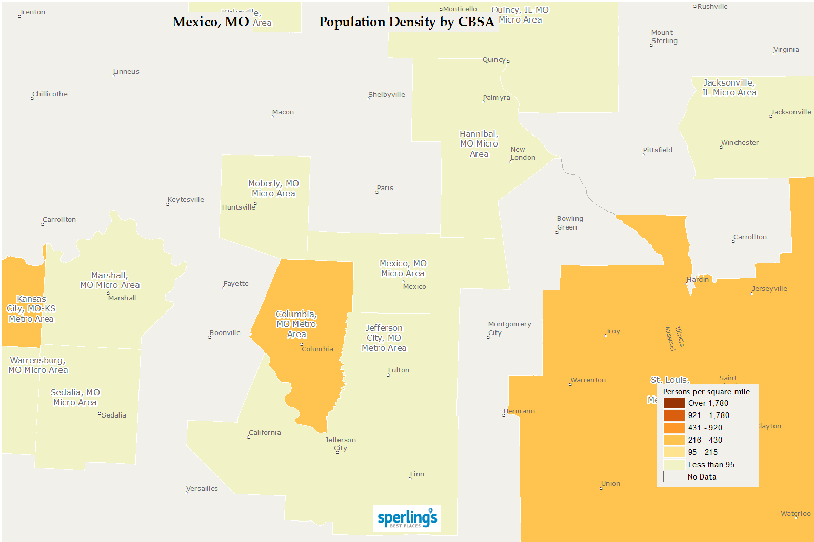 Mexico Population Density Map