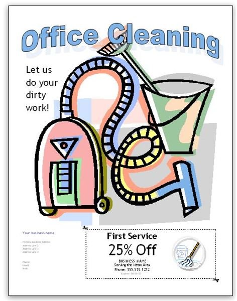 Free Office Cleaning Flyer Templates for Publisher and Word Bright Hub