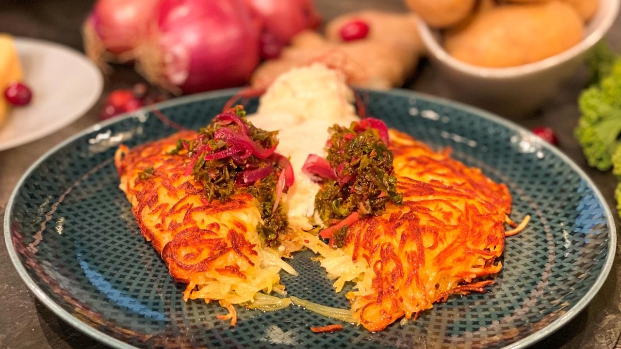 Wir in Bayern Rezept Käserösti mit Grünkohlkonfit