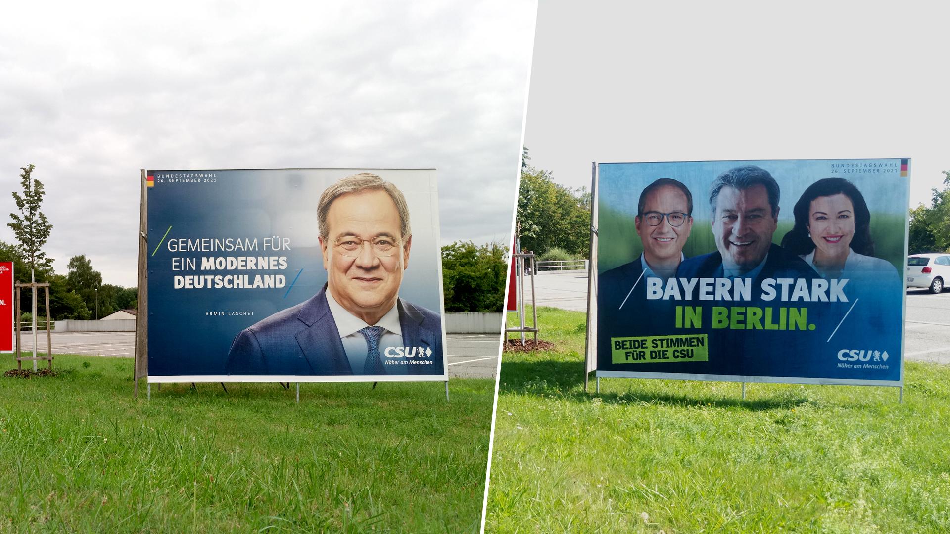 csu bundestagswahl 2023 Csu Überklebt Armin Laschet Mit Eigenem Personal | Br24