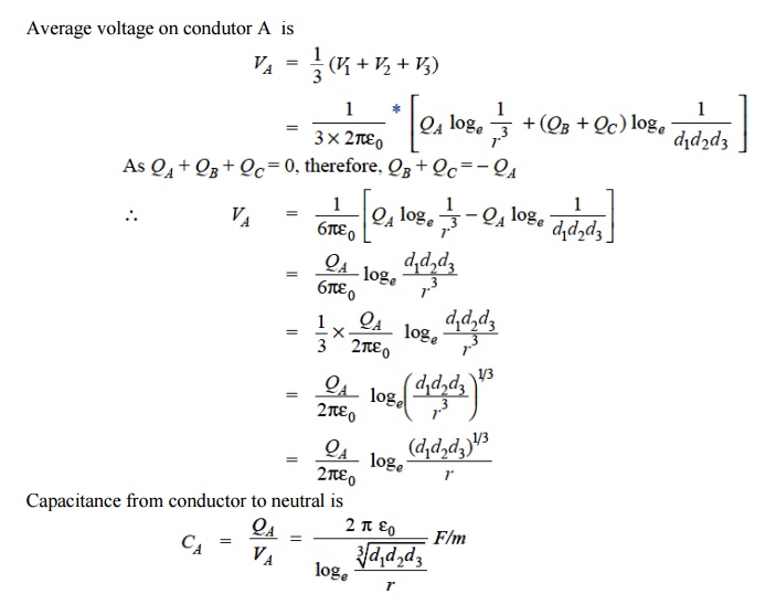 Capacitance of a Single Phase TwoWire Line
