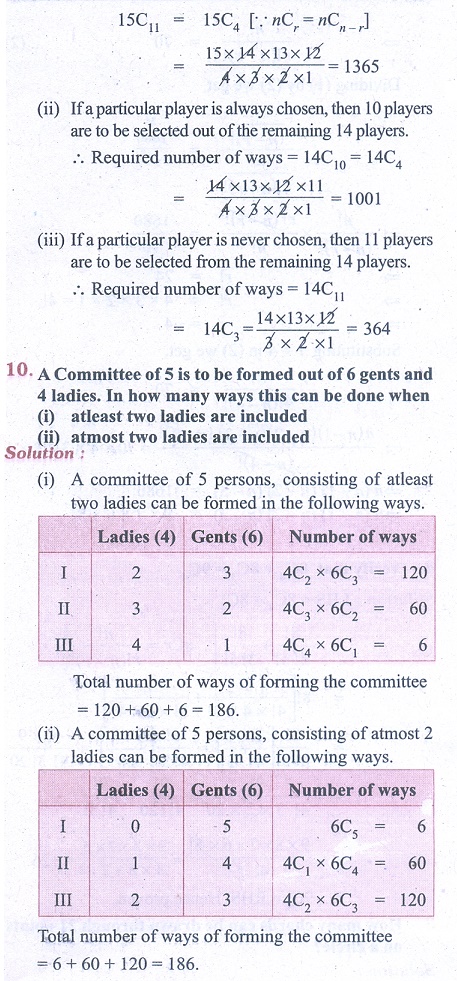 Exercise 2.4: Combinations - Problem Questions with Answer, Solution